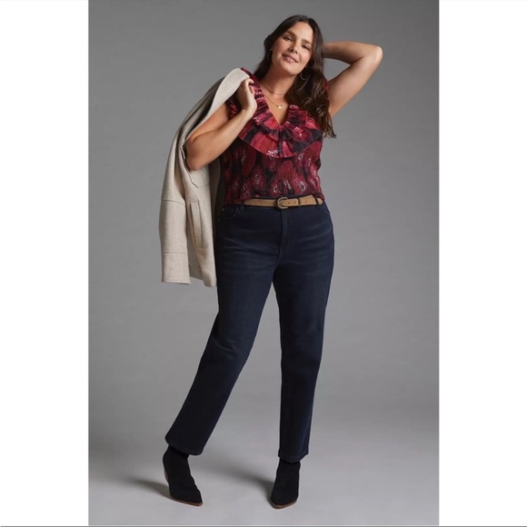 ANTHROPOLOGIE Pilcro Vintage Straight Jean High Waist Ankle Plus Size 18W NWT - Picture 7 of 8